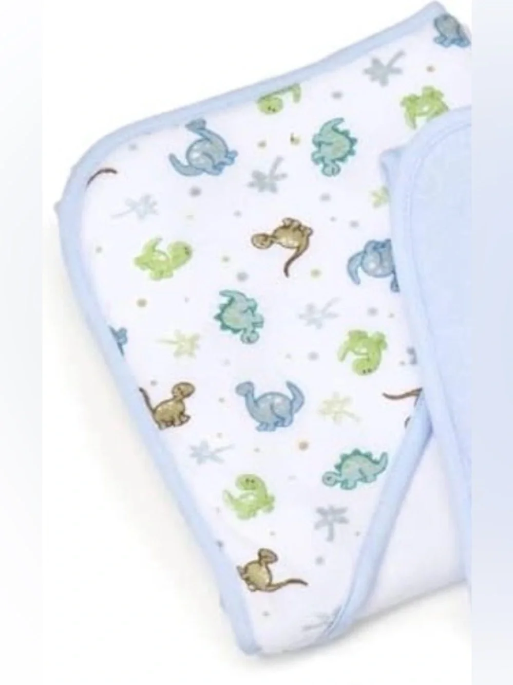 Blue Dinosaur Baby Hooded Towel with 4pc Face/Body Towels